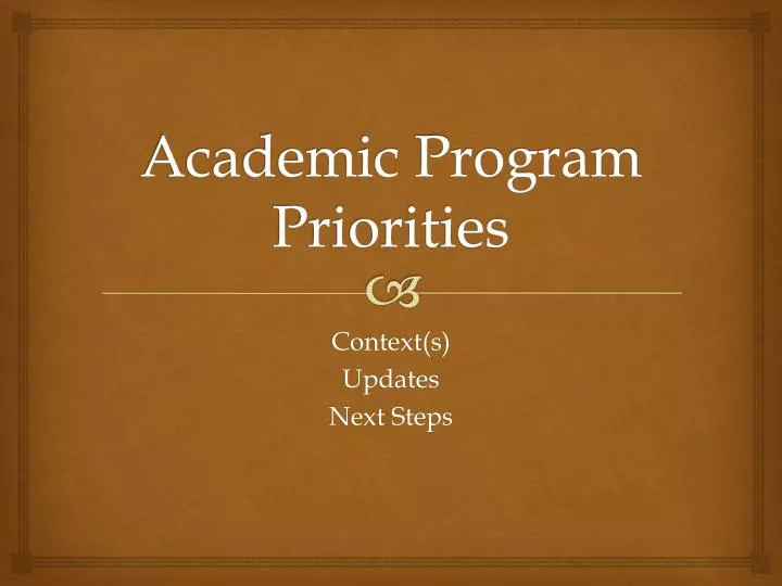 academic program priorities