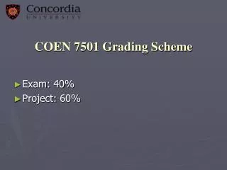 COEN 7501 Grading Scheme