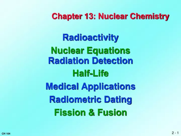 chapter 13 nuclear chemistry