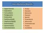 Vocabulary Words - slide 1