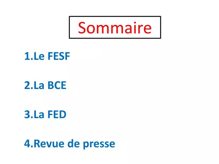 sommaire