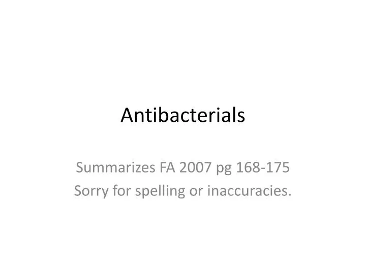 antibacterials