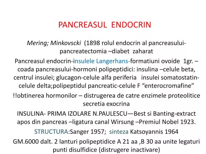 pancreasul endocrin