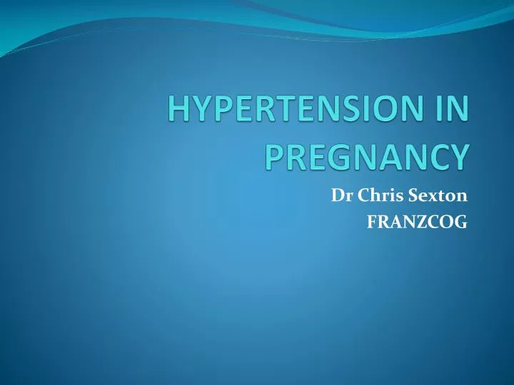 hypertension in pregnancy