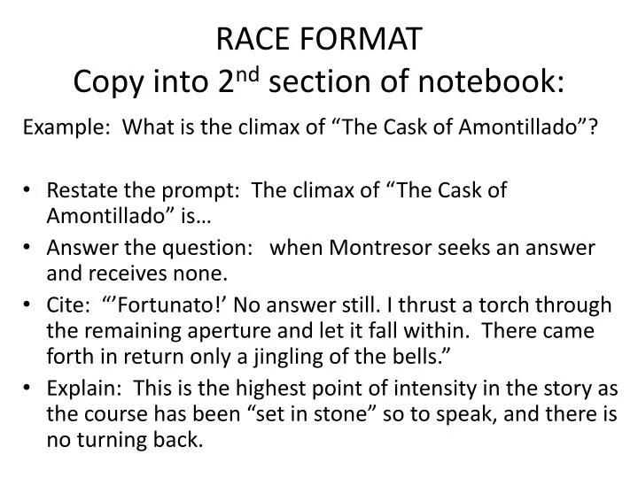 race format copy into 2 nd section of notebook