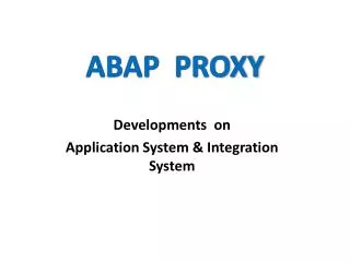 ABAP PROXY