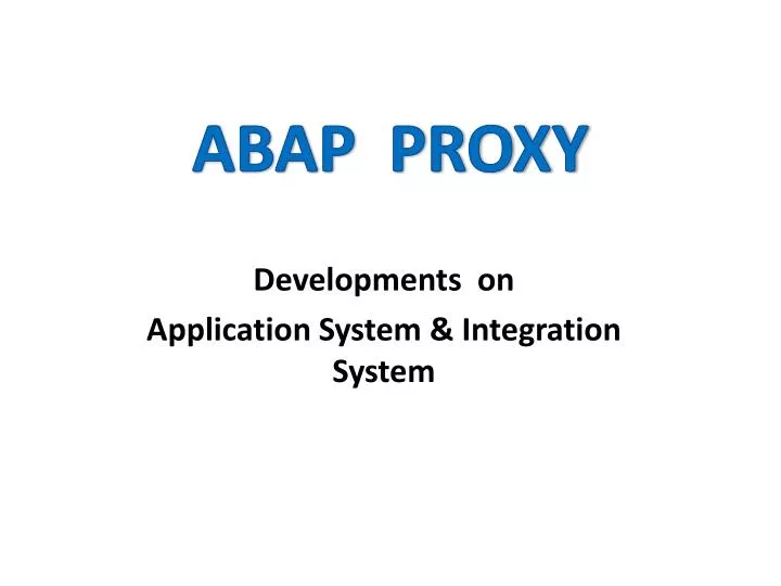 abap proxy