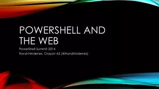 Powershell and the web