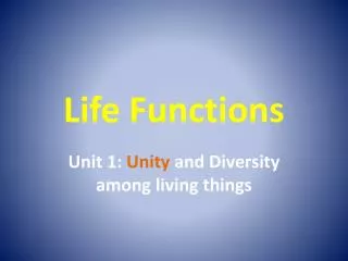 Life Functions