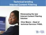 Technical briefing Internet Content Filtering - slide 1