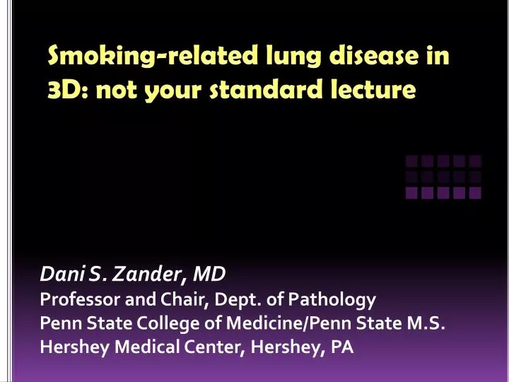 smoking related lung disease in 3d not your standard lecture