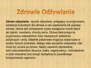 Zdrowie Odżywianie