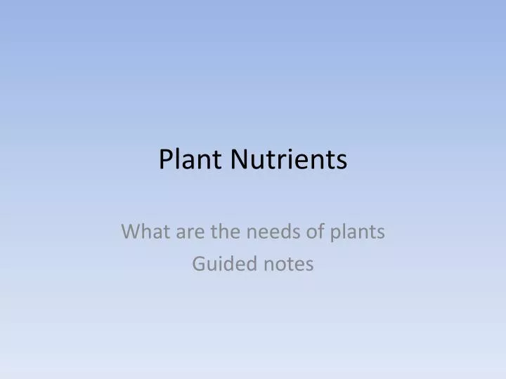 plant nutrients