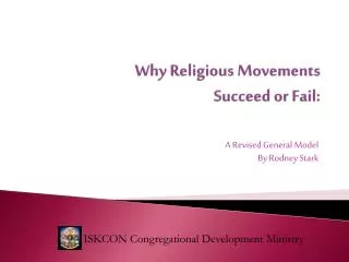 Why Religious Movements Succeed or Fail: