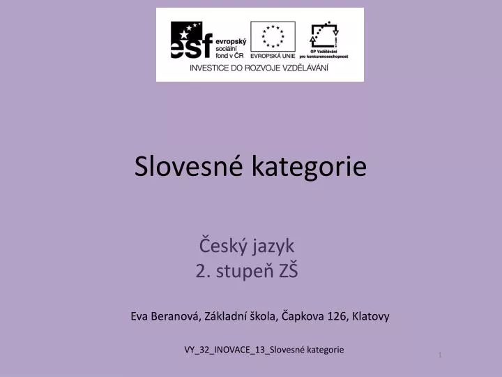 slovesn kategorie