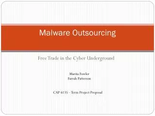 malware outsourcing