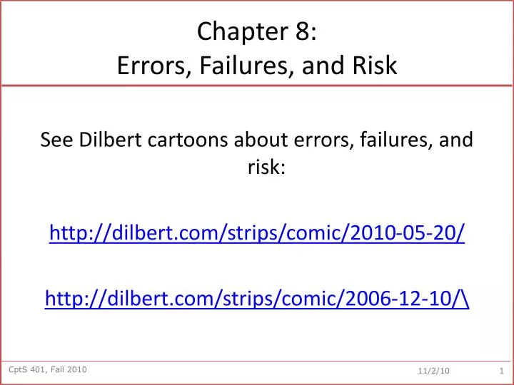 chapter 8 errors failures and risk