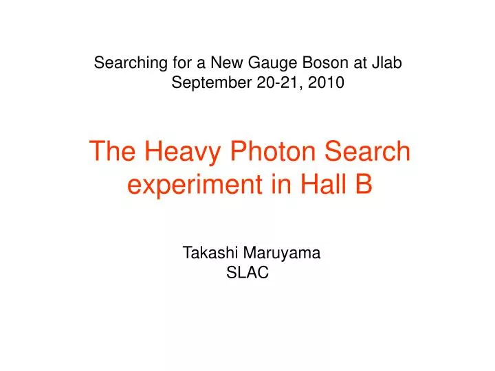 the heavy photon search experiment in hall b