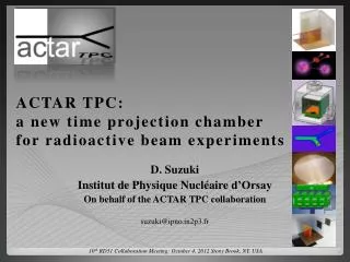 ACTAR TPC: a new time projection chamber for radioactive beam experiments