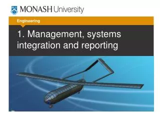 1. Management, systems integration and reporting