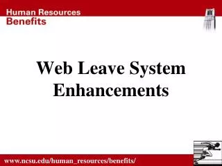 Web Leave System Enhancements