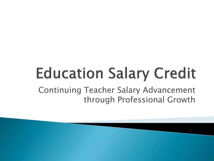 education salary credit
