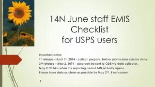 14N June staff EMIS Checklist for USPS users