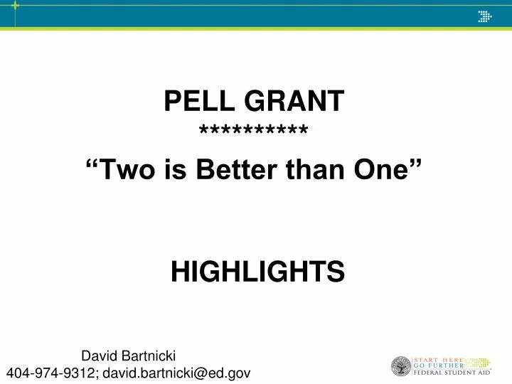 pell grant two is better than one highlights