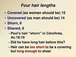 Four hair lengths