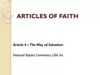 ARTICLES OF FAITH