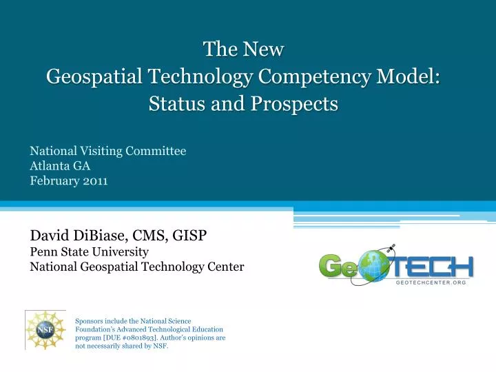 the new geospatial technology competency model status and prospects