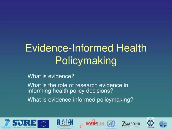 evidence informed health policymaking