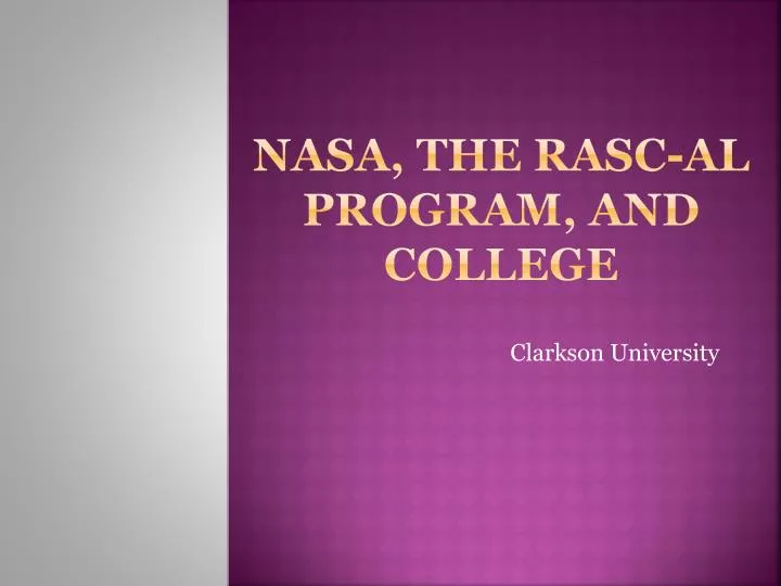 nasa the rasc al program and college