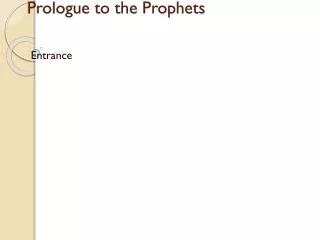 Prologue to the Prophets