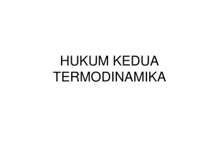 hukum kedua termodinamika