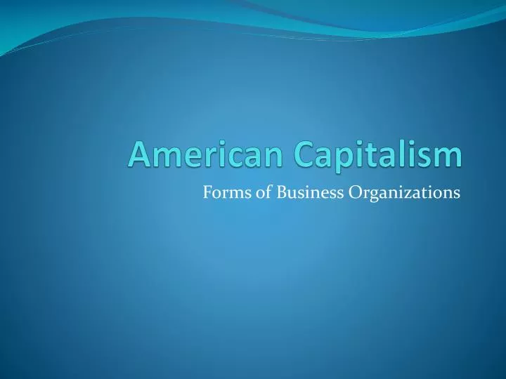 american capitalism