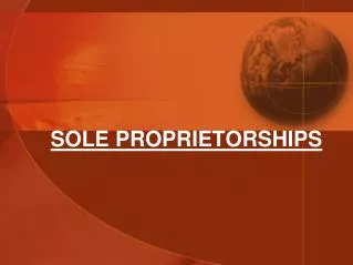 SOLE PROPRIETORSHIPS