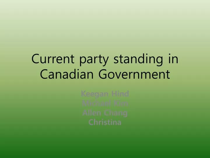 current party standing in canadian government