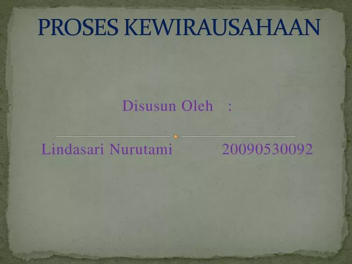 proses kewirausahaan