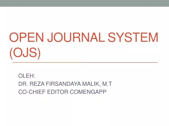 open journal system ojs