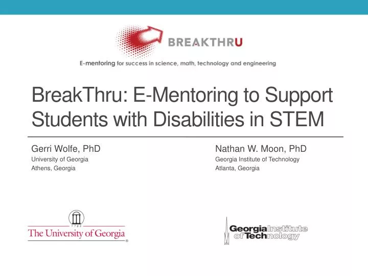 breakthru e mentoring to support students with disabilities in stem