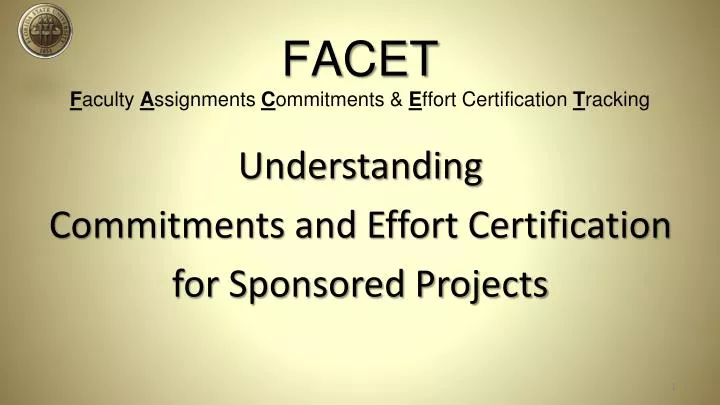 facet f aculty a ssignments c ommitments e ffort certification t racking