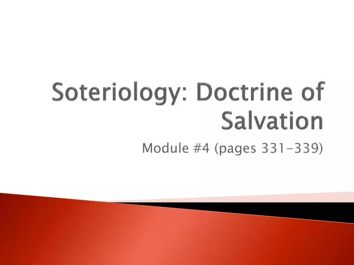 soteriology doctrine of salvation