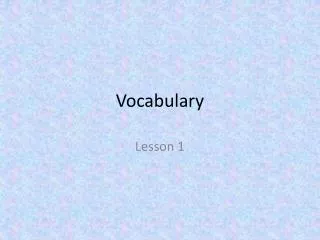 Vocabulary