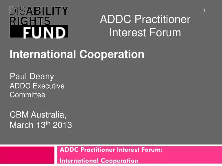 addc practitioner interest forum international cooperation