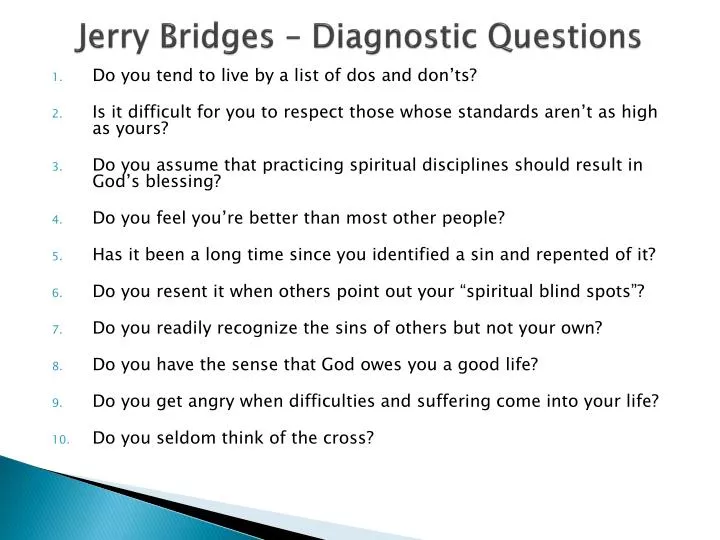 jerry bridges diagnostic questions