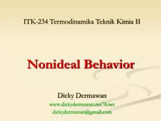 Nonideal Behavior