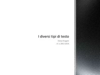 I diversi tipi di testo