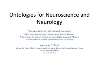 Ontologies for Neuroscience and Neurology