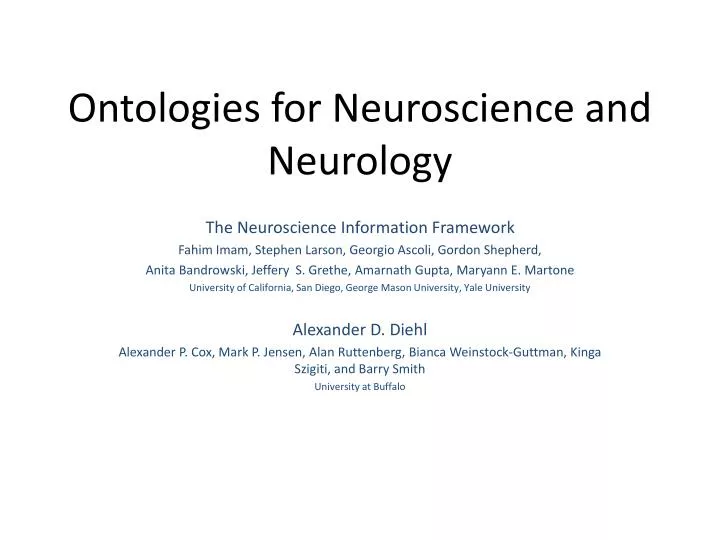 ontologies for neuroscience and neurology